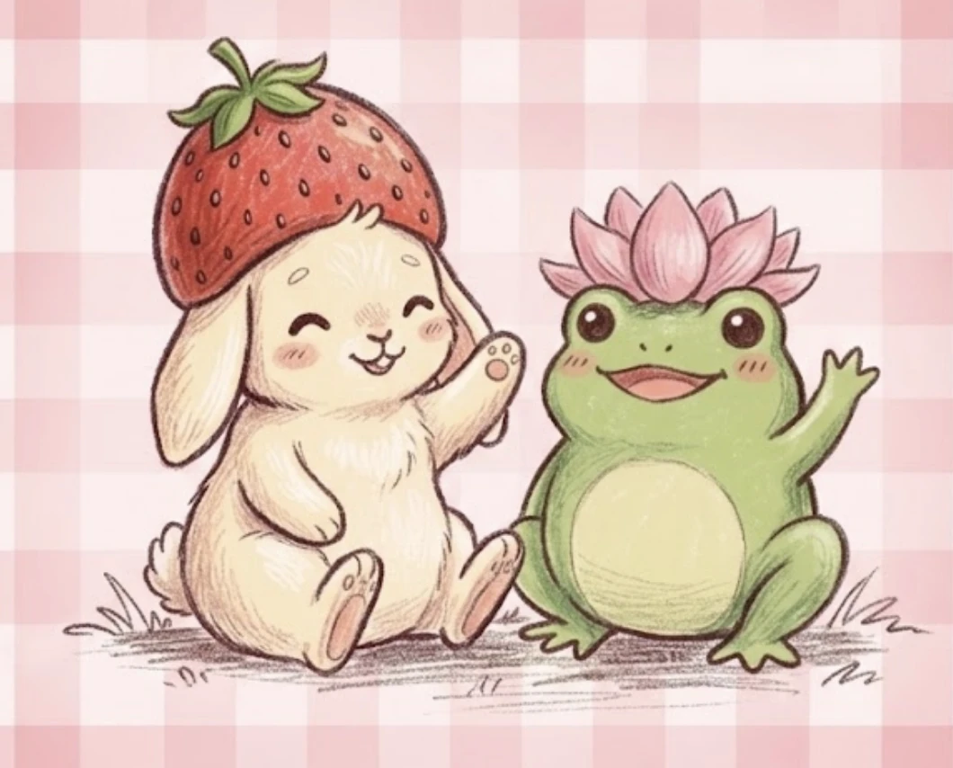 Blossom and Sprout waving goodbye